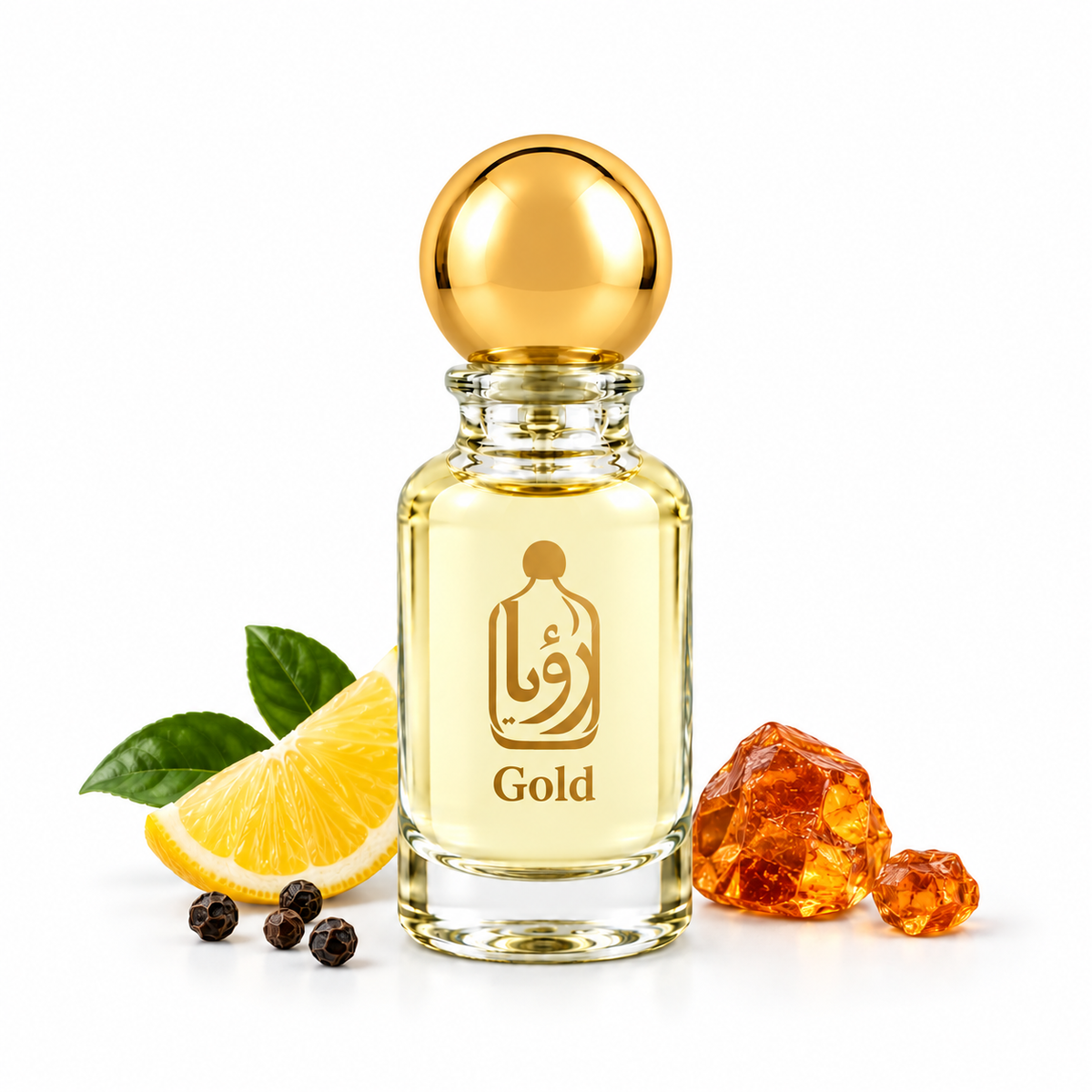 Gold perfume bottle