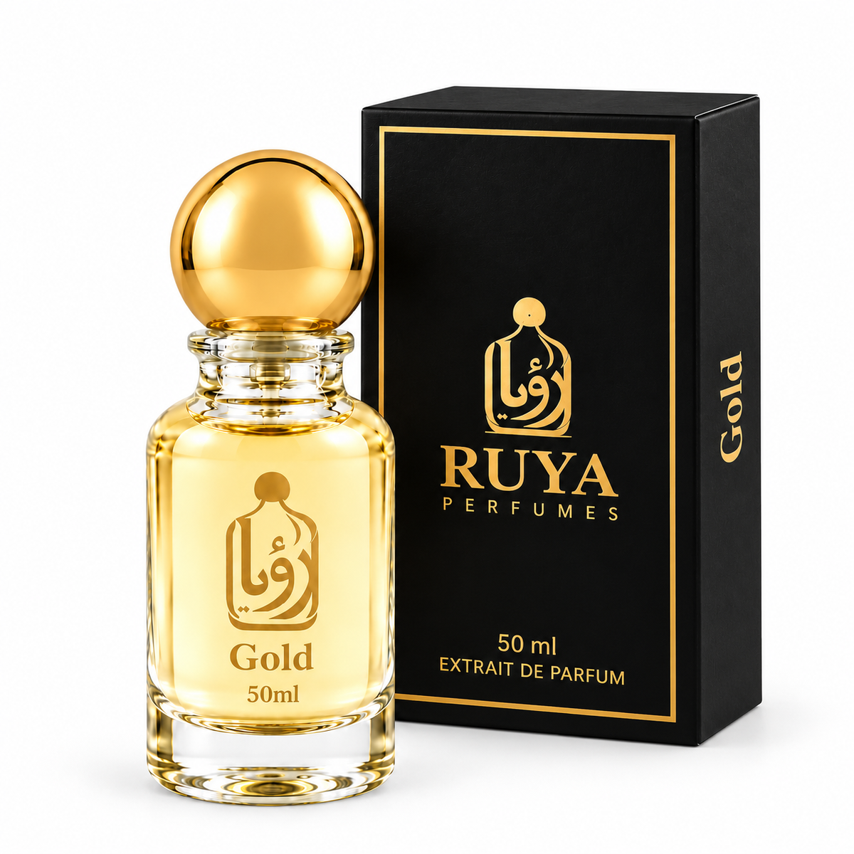 Gold perfume bottle