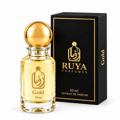 Gold perfume bottle